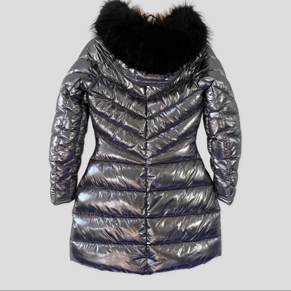 Dare 2B x Julien Macdonald Silver Long Puffer Coat US4 ($336) - Picture 2 of 9